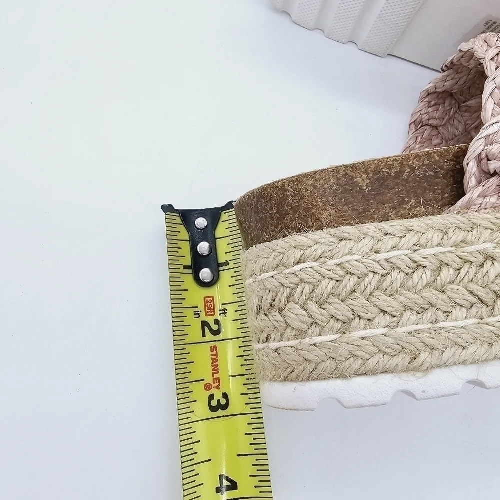 Madden Girl Blush Braided Raffia Pretty Espadrille Open Toe Platform Sandals